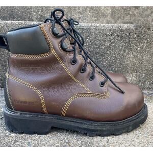 Hytest Boots Steel Toe Mens 5.5 Internal Contour Comfort 6” Brown Safety Work